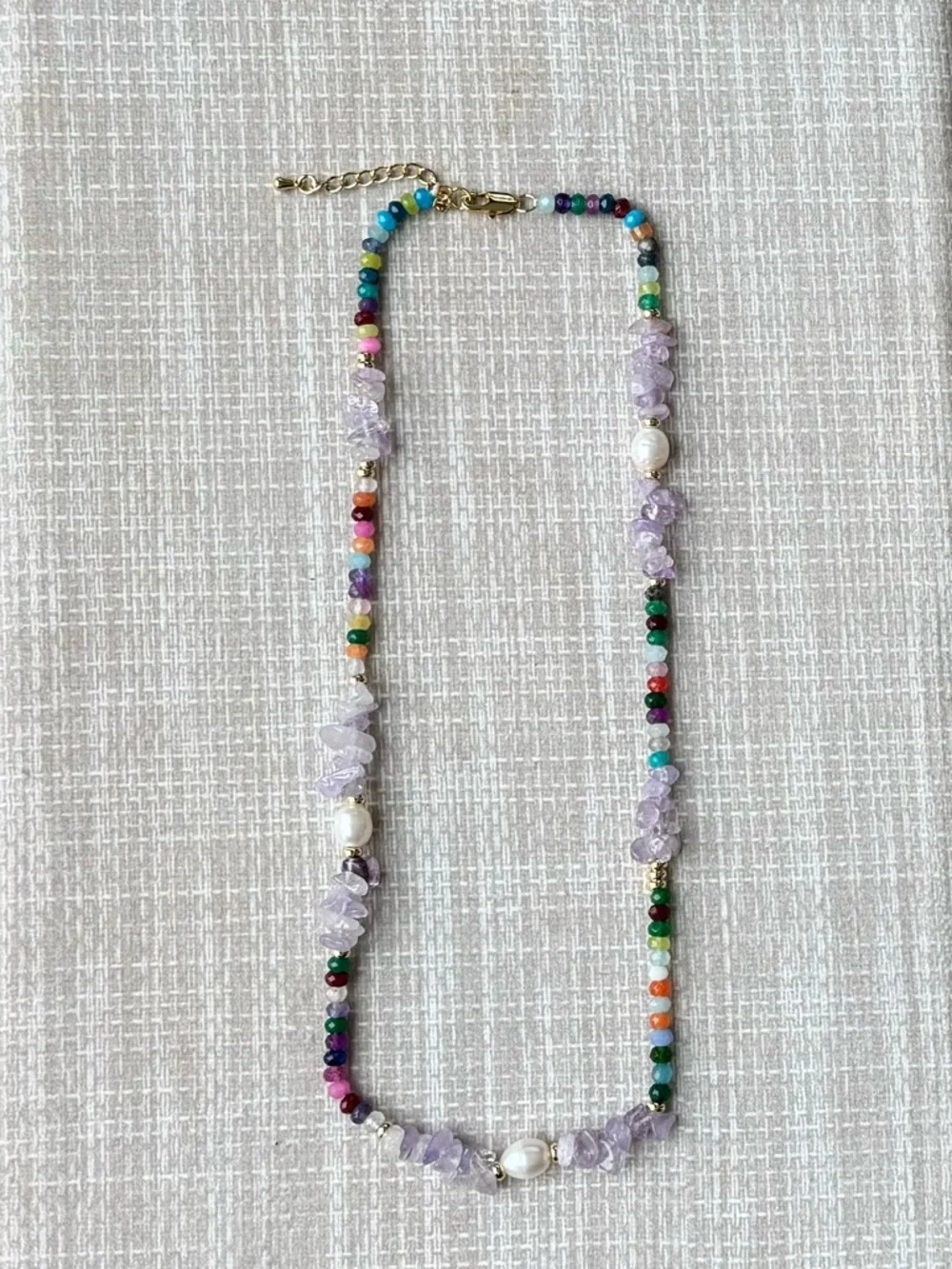NWOT Tuckernuck Rainbow Gemstone and Pearl Necklace